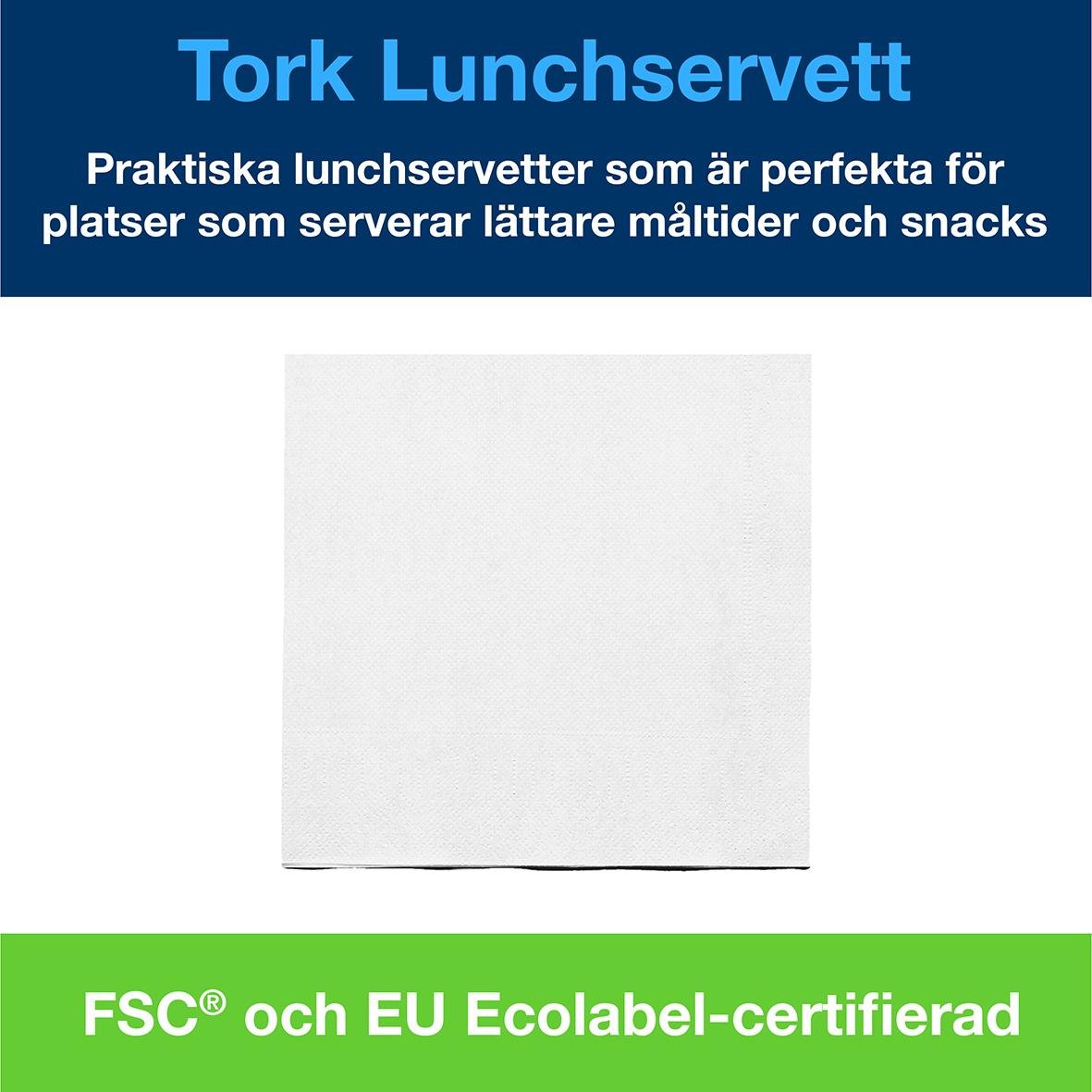 Servett Tork 2-lag Vit 33x33cm 50250210_3