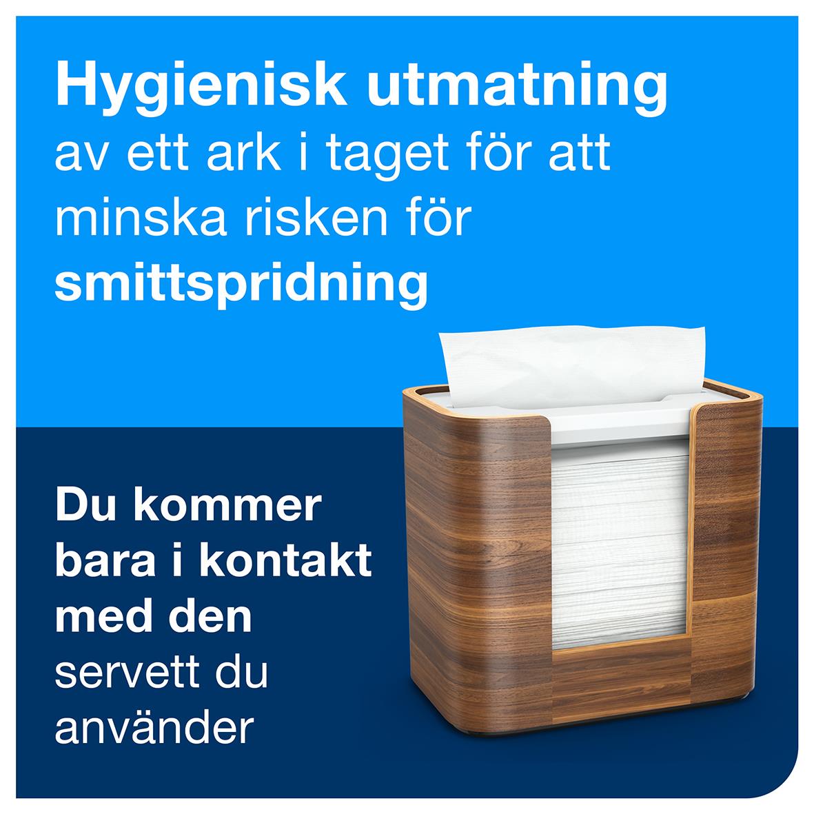 Servettdispenser Tork Xpressnap N4 Bordsmodell Valnöt med hygienisk utmaning för att minska smittspridning