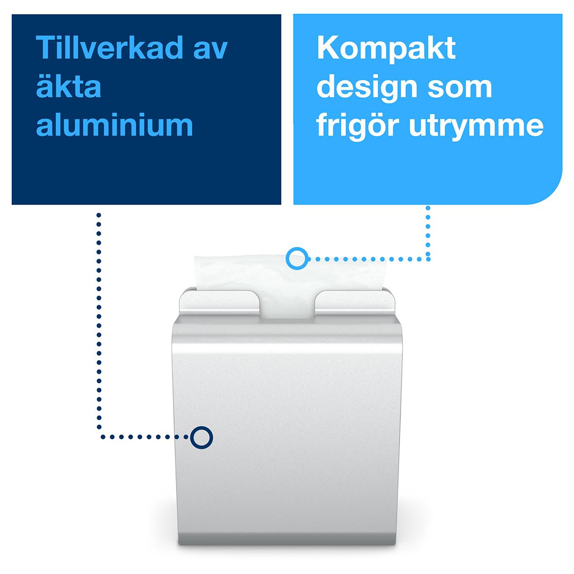 Servettdispenser Tork Xpressnap N4 Bordsmodell i aluminium med kompakt design