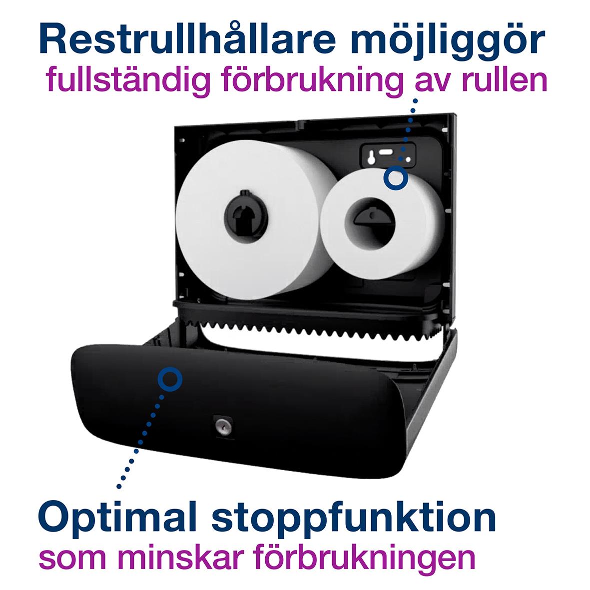 Dispenser Toalettpapper Tork T2 Mini Jumbo stål/svart 50250287_4