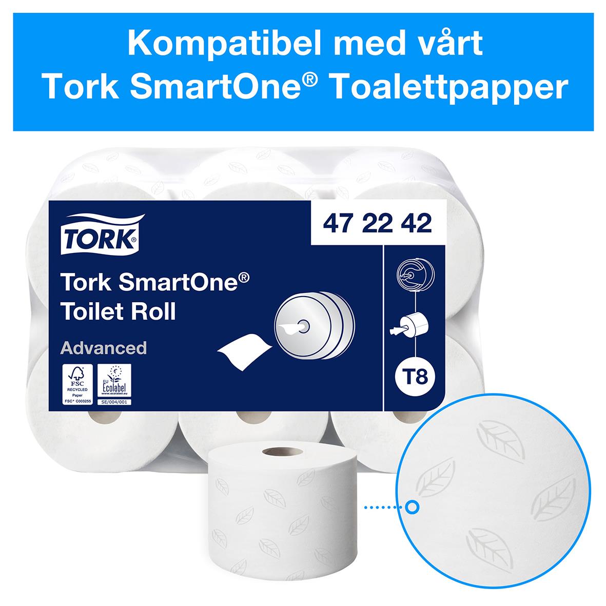 Dispenser Toalettpapper Tork T8 SmartOne vit 50250295_3