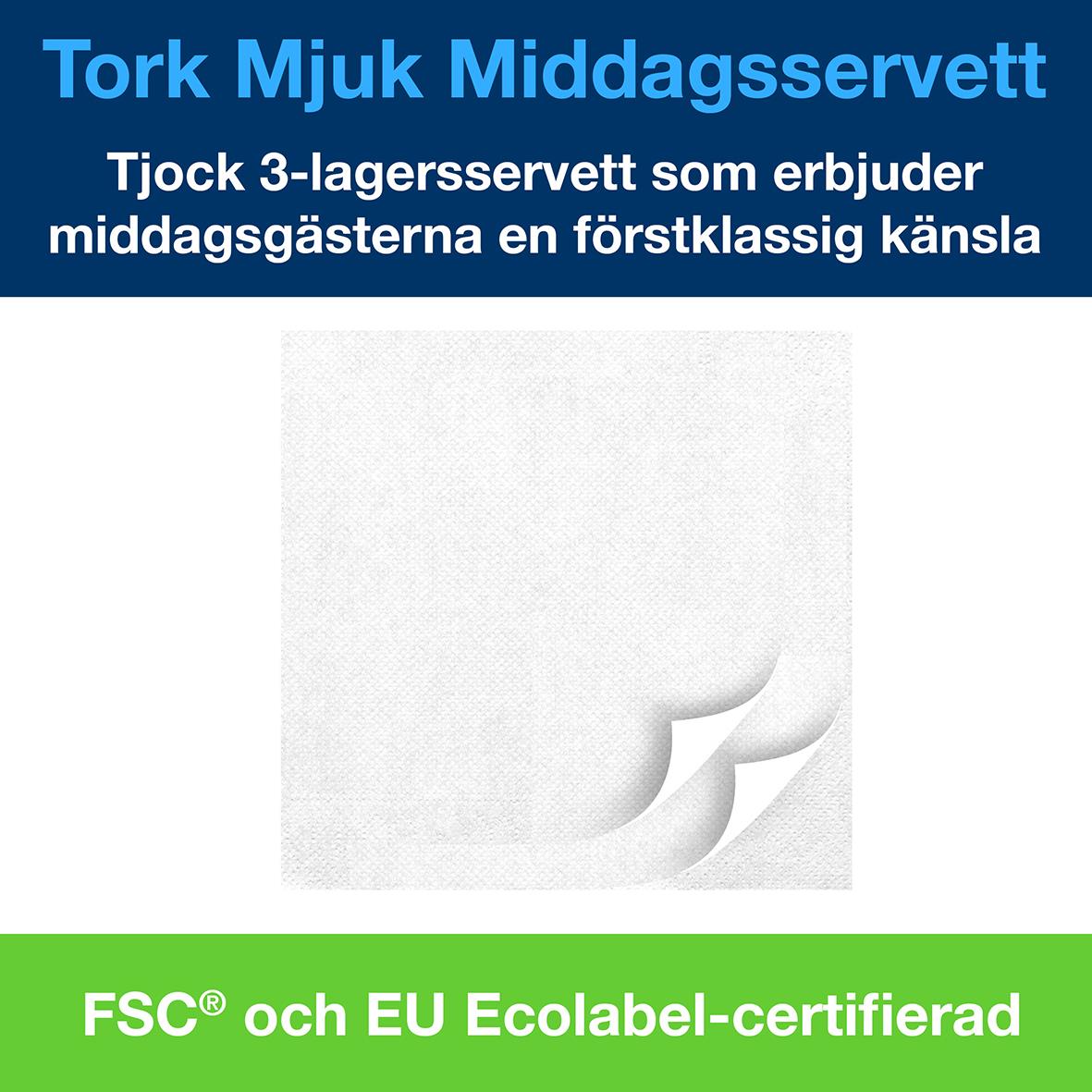 Servett Tork Soft 3-lag Vit 39,5x39cm 50250314_3