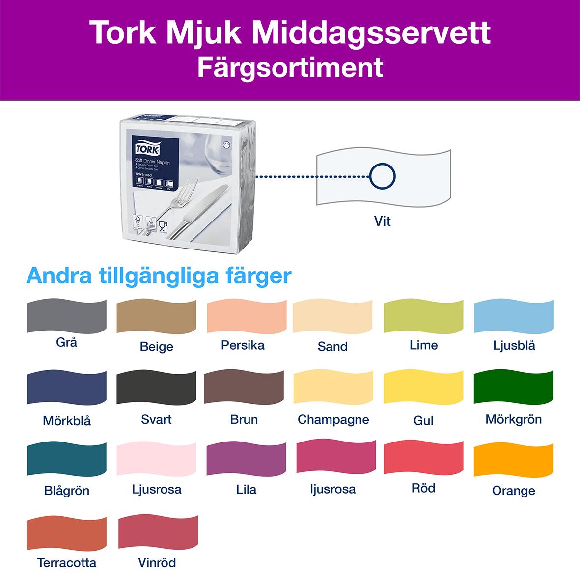 Servett Tork Soft 3-lag Vit 39,5x39cm 50250314_4