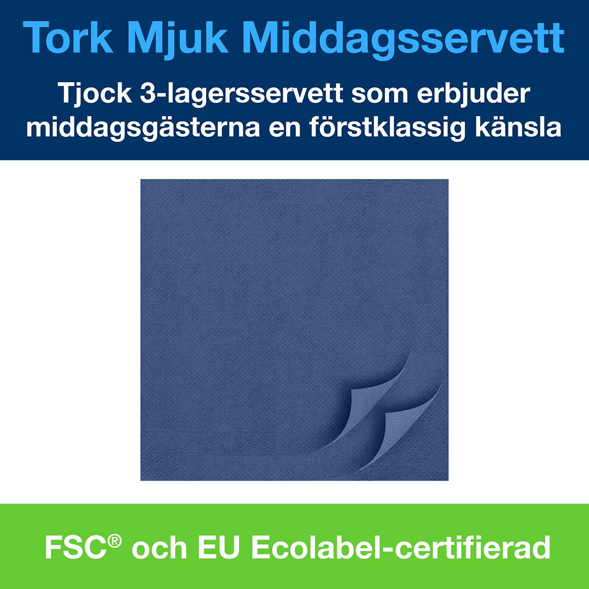 Servett Tork Soft 3-lag Mörkblå 39,5x39cm 50250317_3