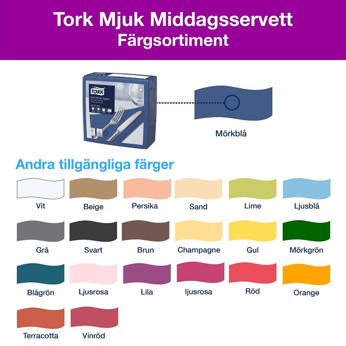 Servett Tork Soft 3-lag Mörkblå 39,5x39cm 50250317_4