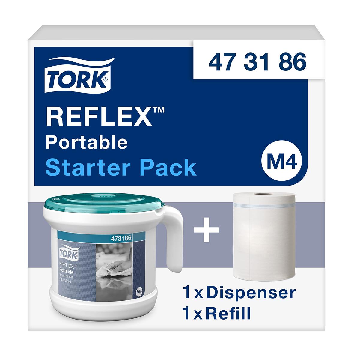Dispenser Torkrulle Tork M4 Reflex C-mat Bärbar Startpack