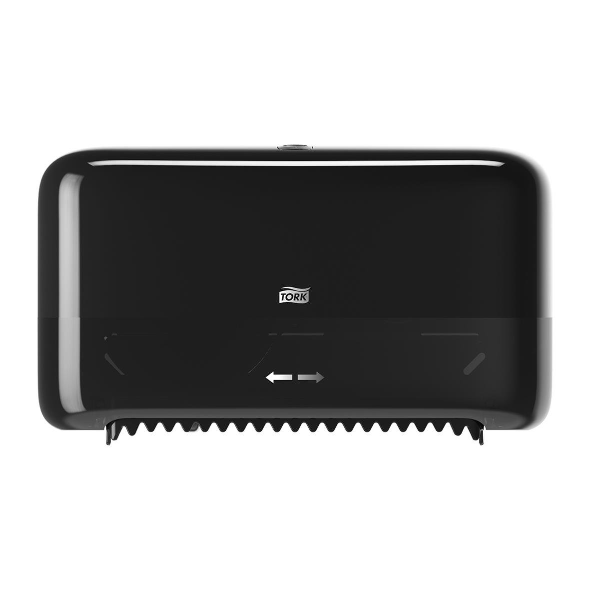 Svart dispenser för toalettpapper Tork T7 Coreless med 2 rullar