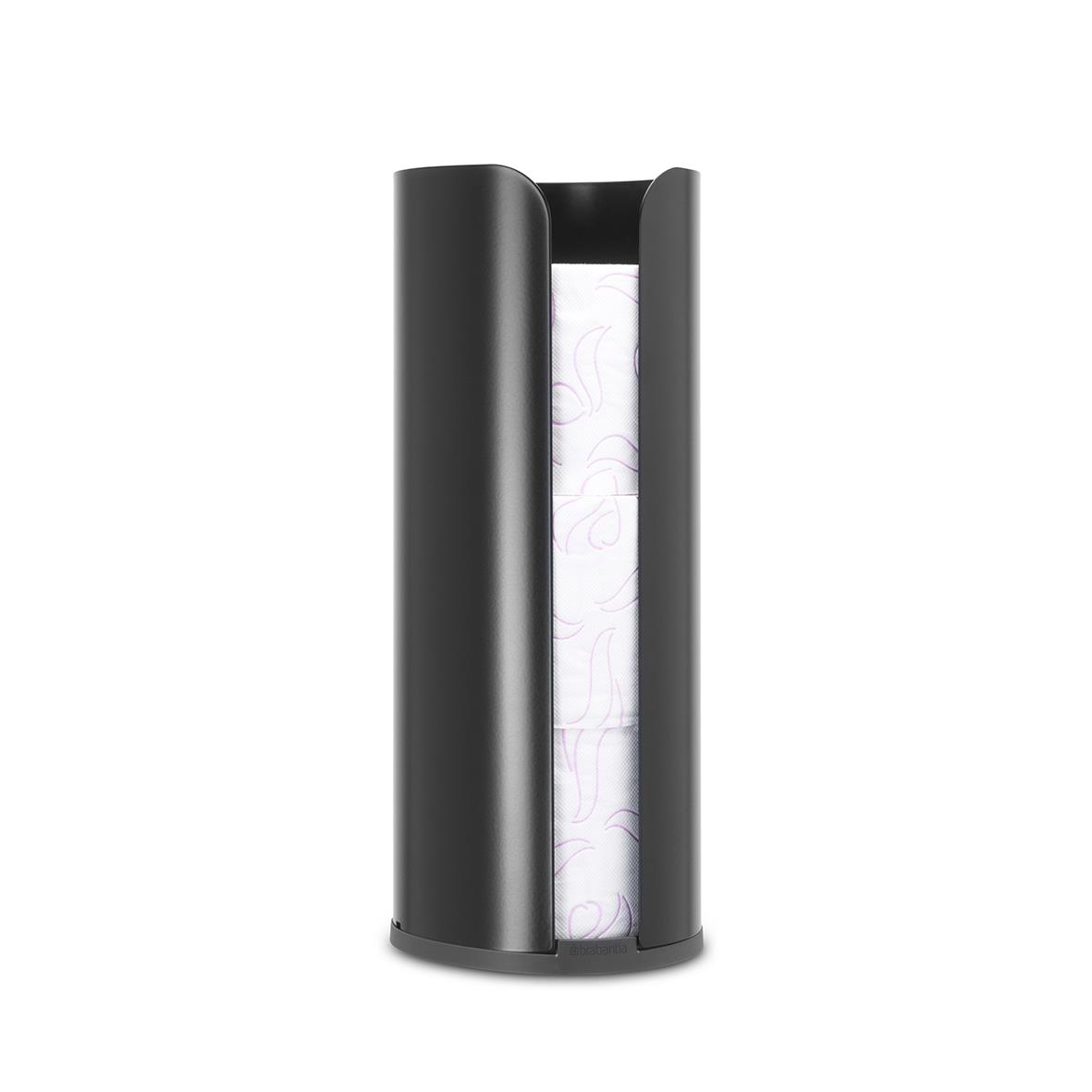 Toalettpappershållare Brabantia ReNew i matt svart med plats för toalettrulle