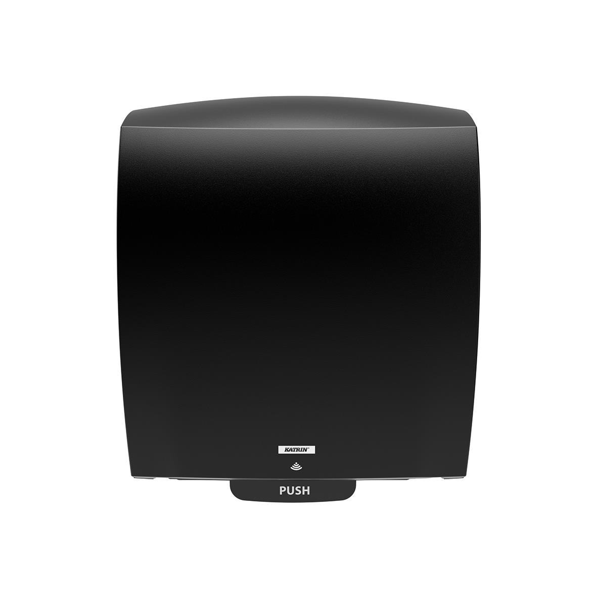 Svart pappershanddukdispenser Katrin Hybrid för väggmontering