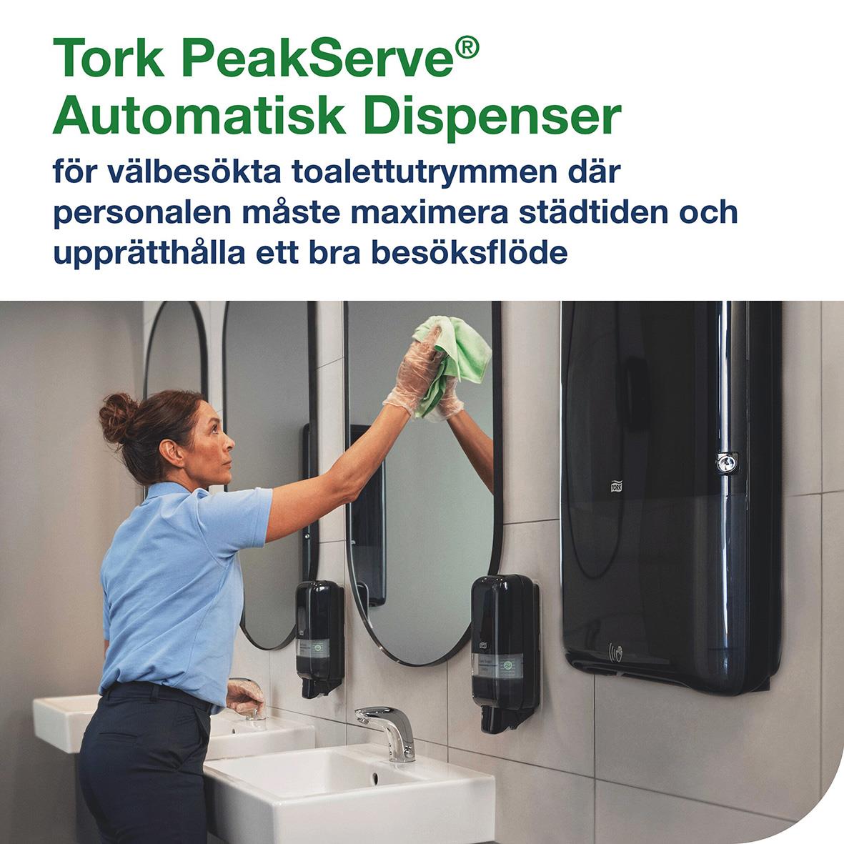 Automatisk pappershanddukdispenser i svart för toaletter, person torkar händer med handduk