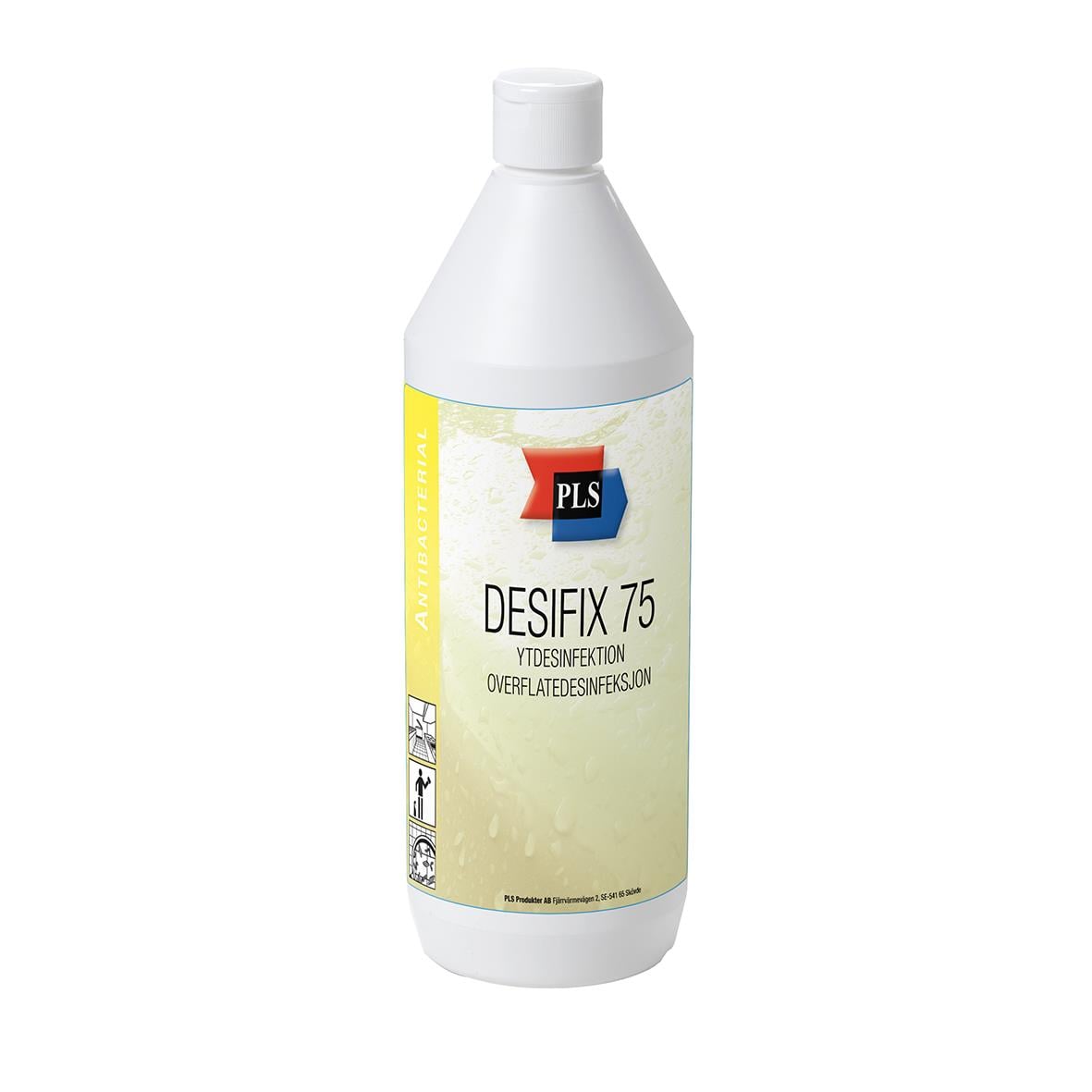 Ytdesinfektion PLS Desifix 75%, 1L i vit plastflaska