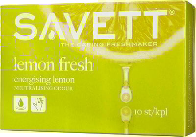 Våtservett Savett Citron Styckpack med citronlukt och hand- och ytdesinfektion