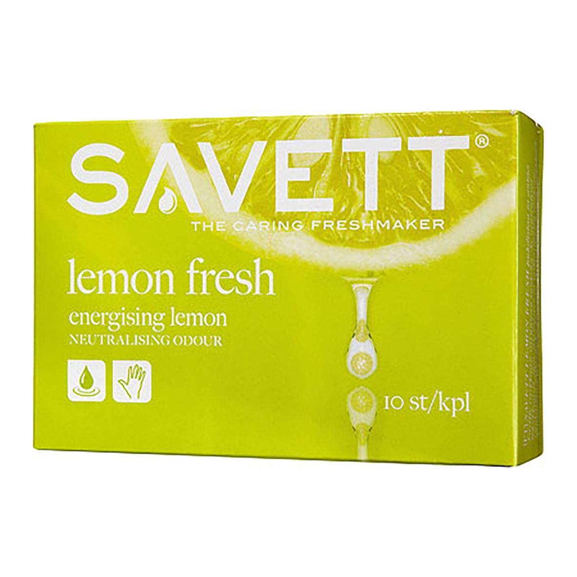 Våtservett Savett Citron Styckpack med citronlukt och hand- och ytdesinfektion