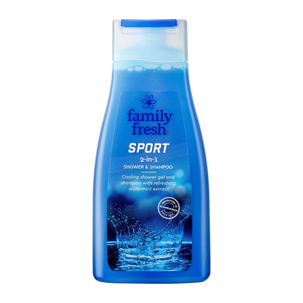 Familjefräs Sport 2-i-1 schampo och duschgel för hela familjen i 500ml flaska