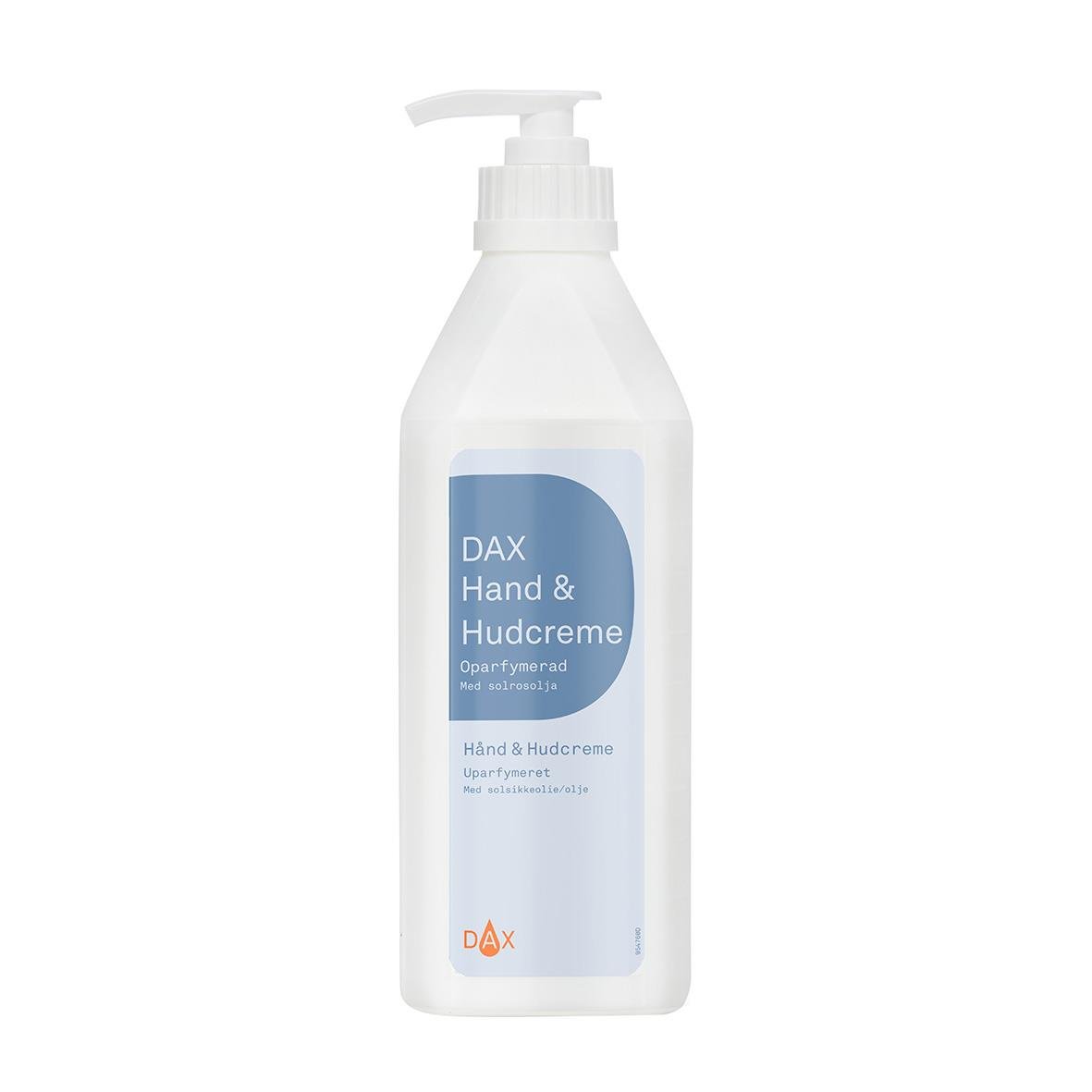 Vit pumpflaska med DAX Hand & Hudcreme, oparfymerad, 600ml