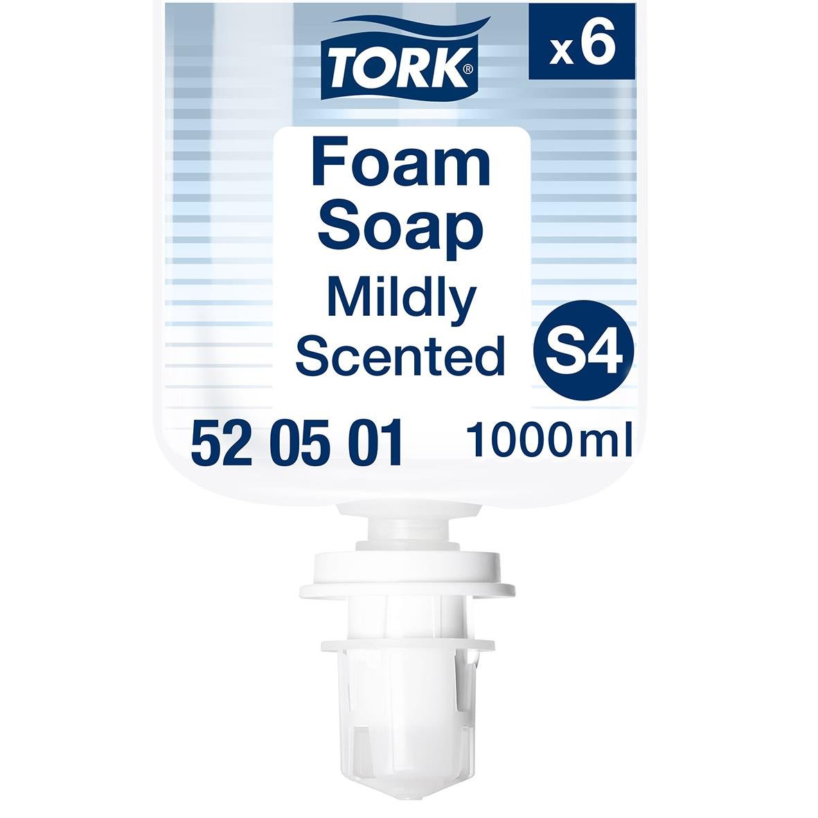 Skumtvål Tork S4 Mild Doft 1L, förpackning med 6 flaskor