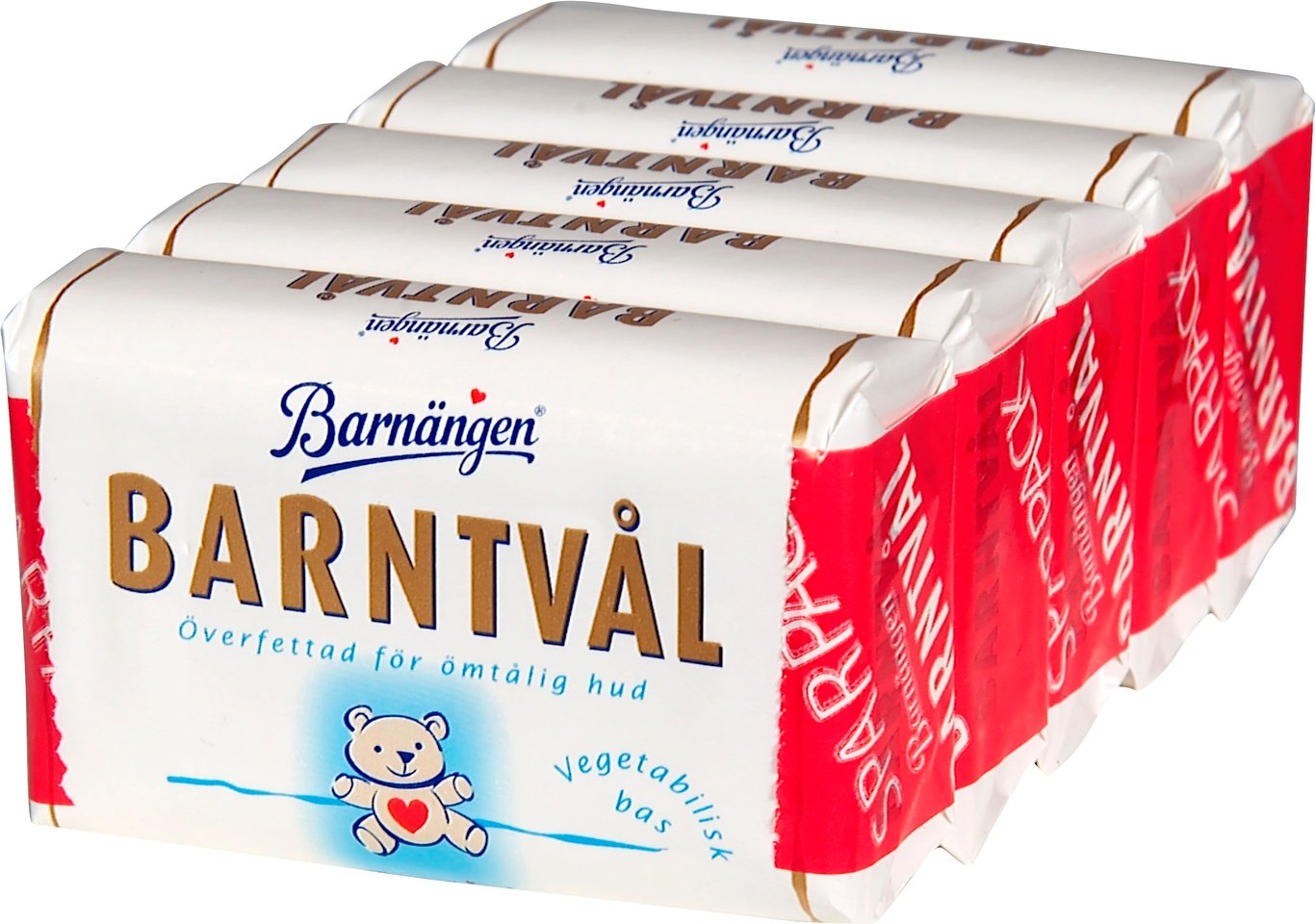 Barnängen Barntvål 85g, tvål för barn med bild av en björn och text på förpackningen