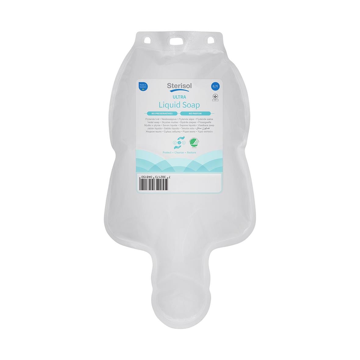 Flytande tvål Sterisol Ultra Oparfymerad 700ml i påse