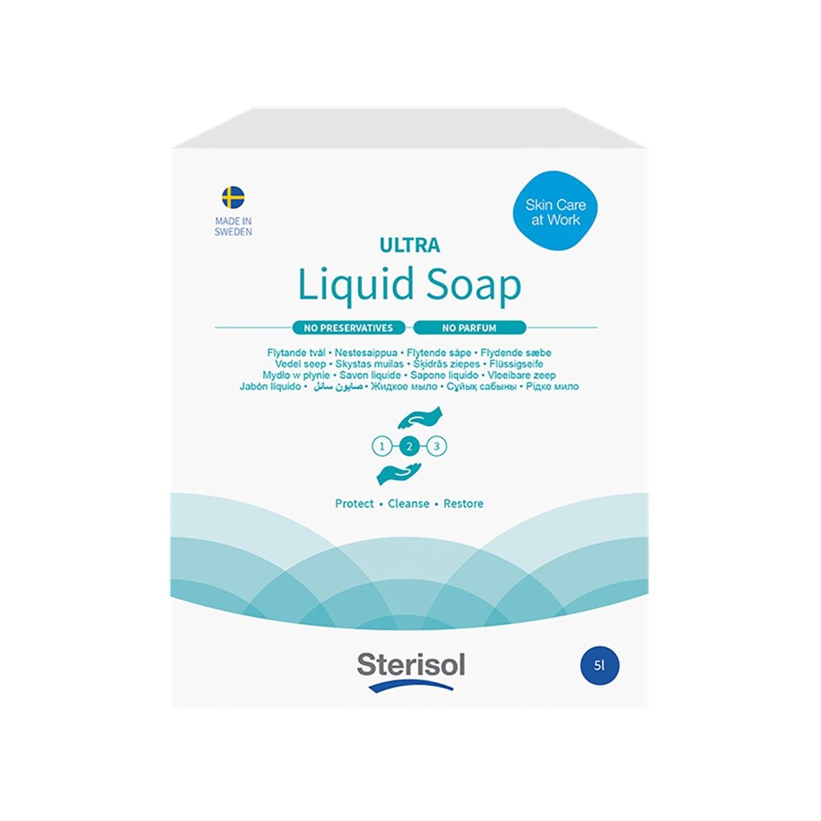 Flytande tvål Sterisol Ultra Oparfymerad 5L för hudvård och rengöring