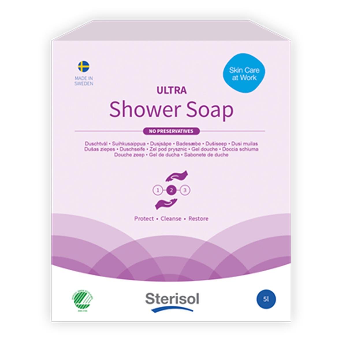 Sterisol Ultra Parfymerad flytande dusch- och shower soap i 5L för skydd, rengöring och återhämtning