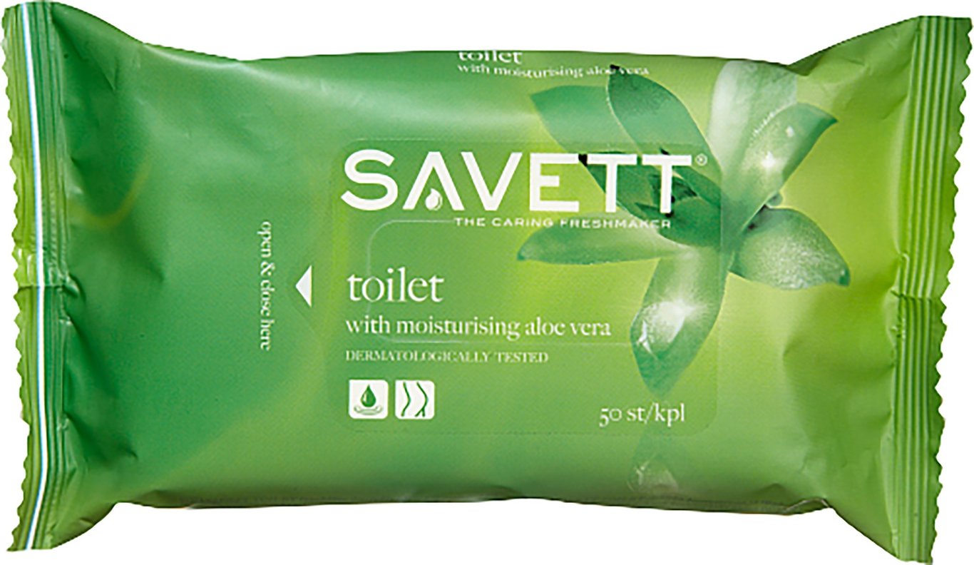 Våtservett Savett Toilett med aloe vera och reseförslutning