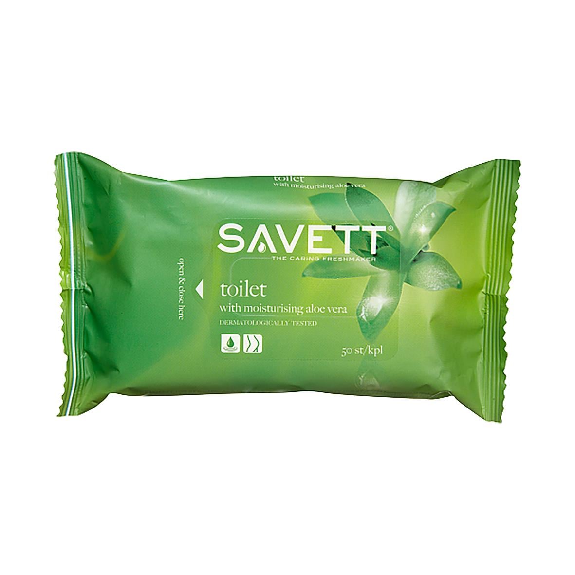 Våtservett Savett Toilett med aloe vera och reseförslutning