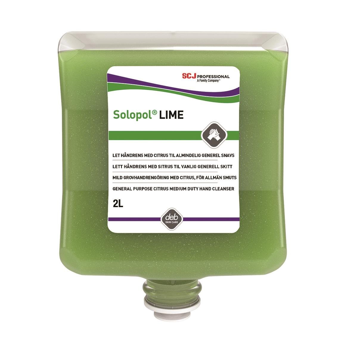 Handrent SCJ Professional Solopol Lime 2L i grön plastflaska