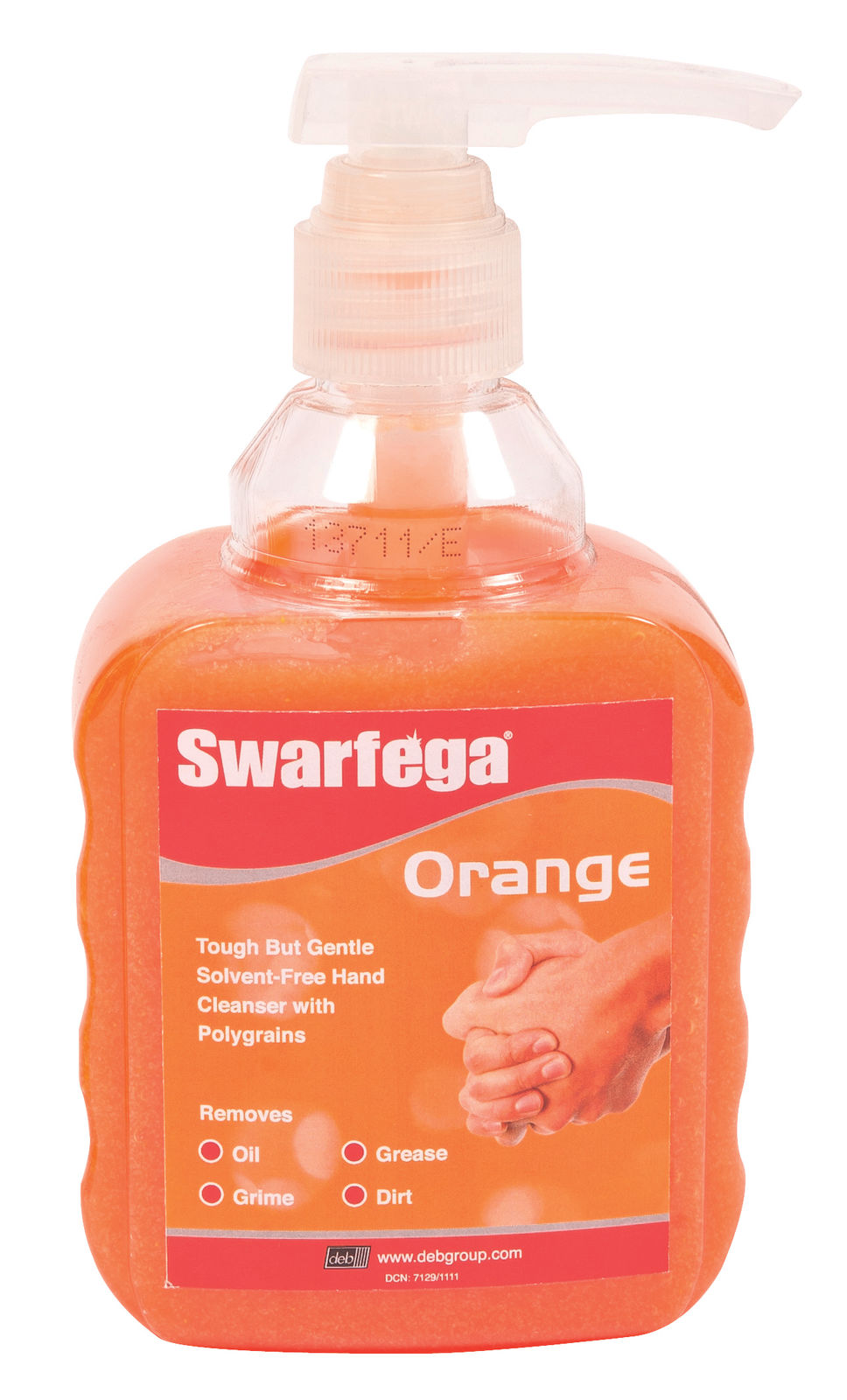 Handrent Swarfega Orange 450ml pumpflaska med orange färg och etikett