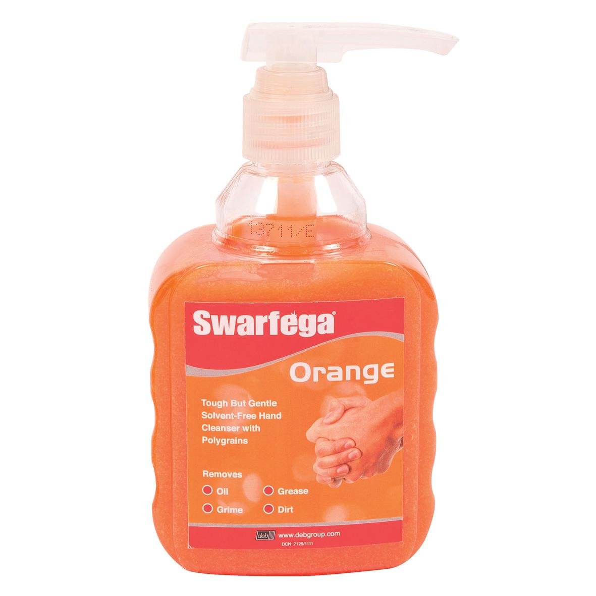 Handrent Swarfega Orange 450ml pumpflaska med orange färg och etikett