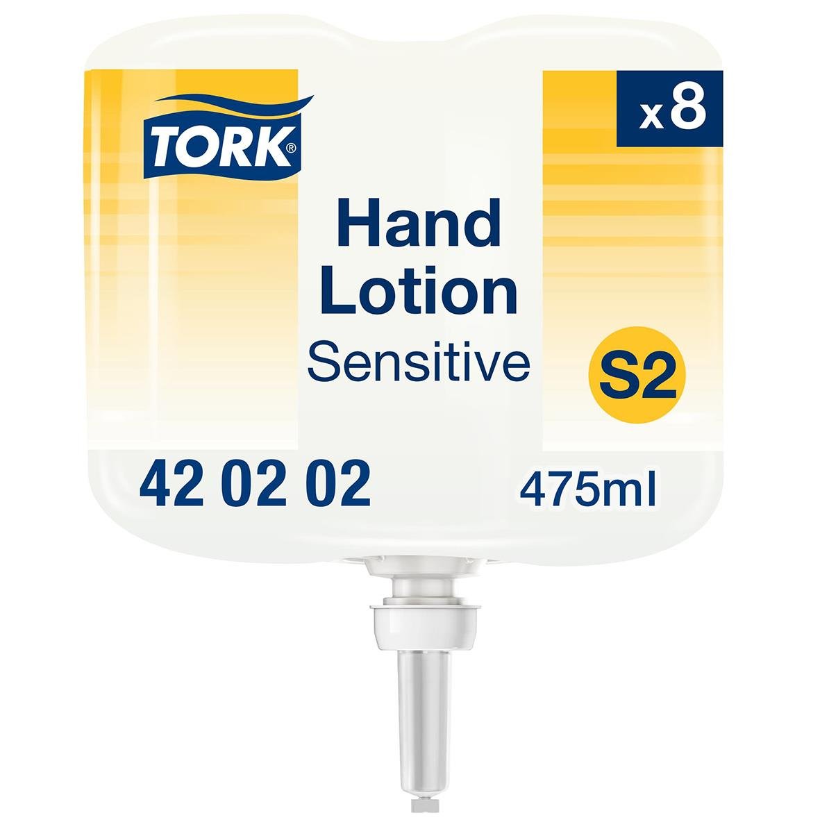 Tork handlotion Sensitive S2, oparfymerad, 475ml, 8-pack