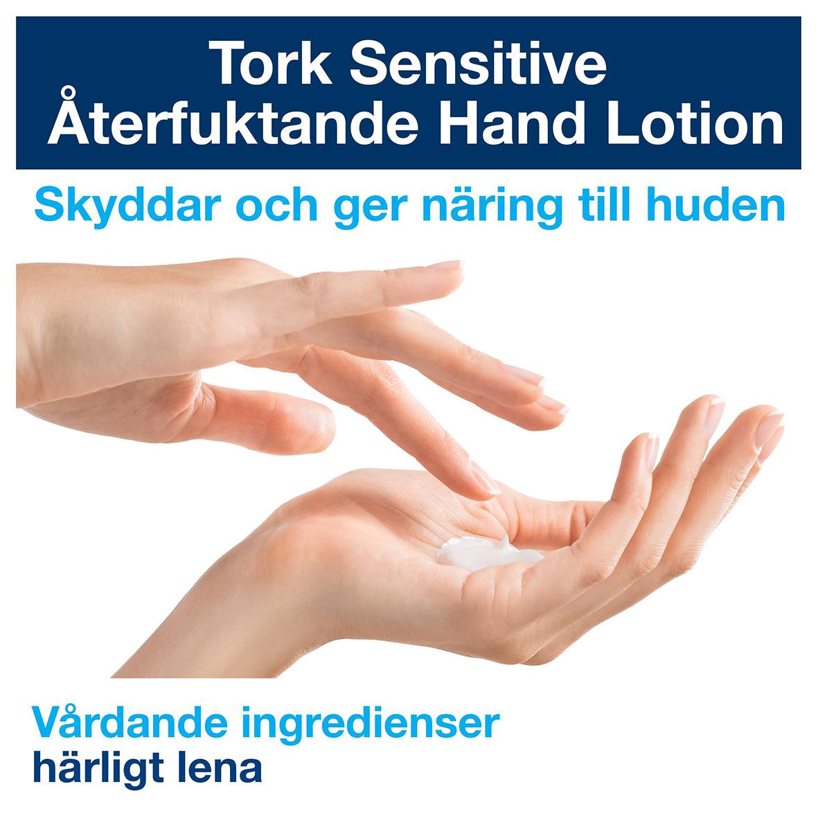Handkräm Tork Sensitive Oparfymerad 475ml, skyddar och ger näring till huden