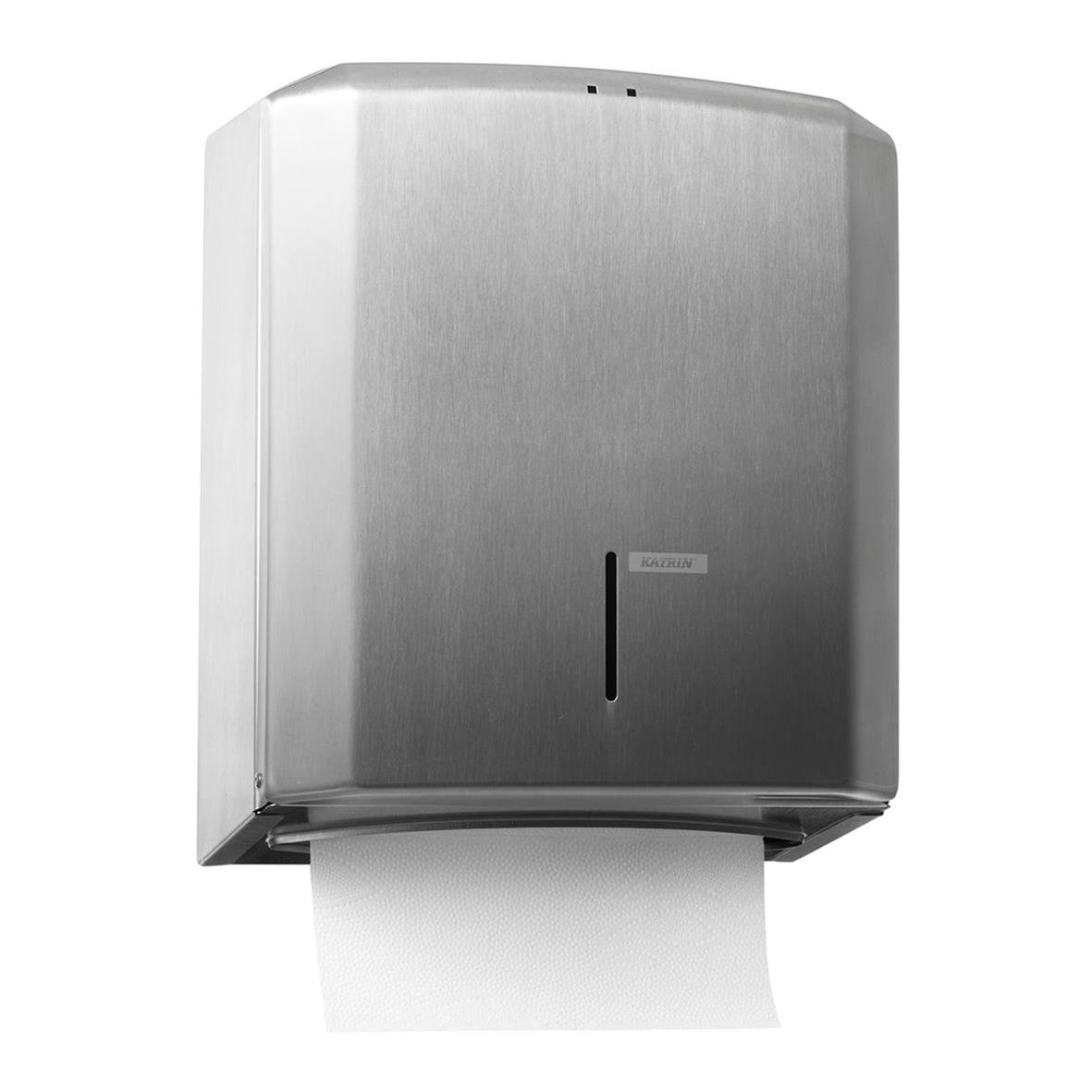 Stilrent metallskåp för pappershanddukar Katrin Towel M i rostfritt stål
