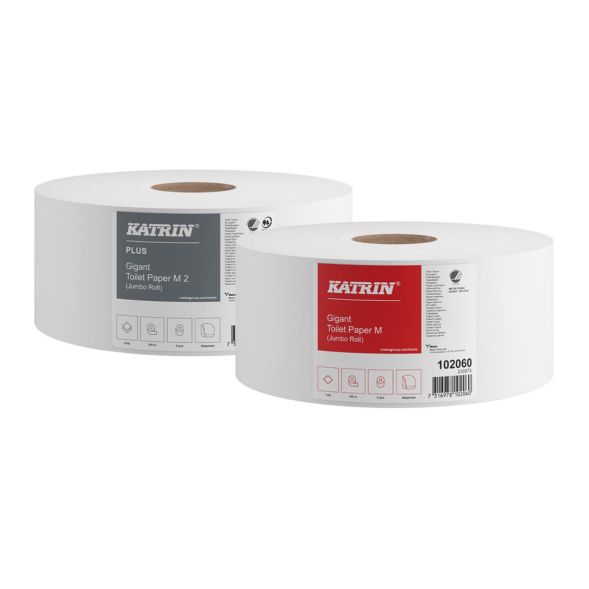 Dispenser Toalettpapper Katrin Gigant L borstat stål 51020441