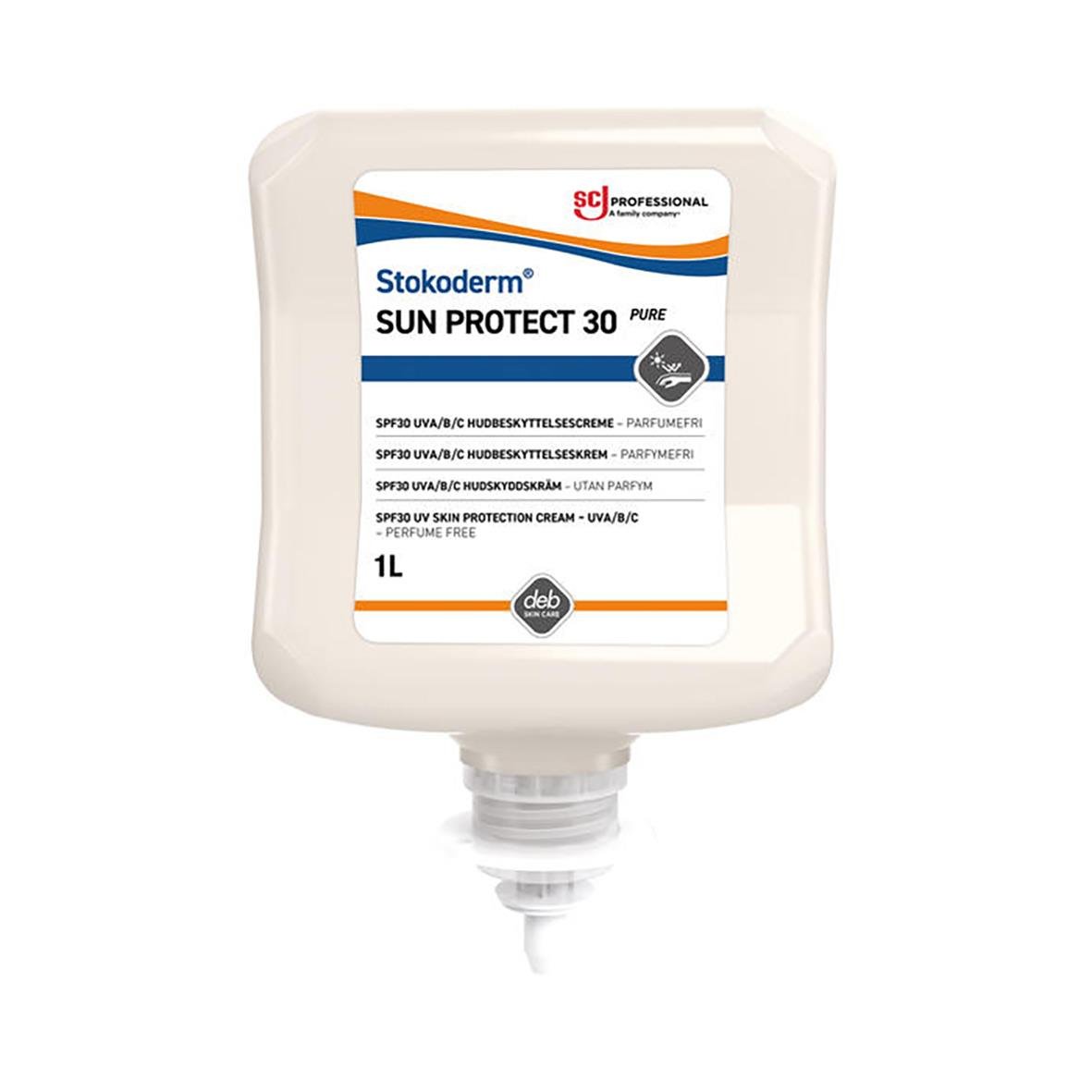 Solskyddskräm Stokoderm Sun Protect 30 Pure 1L i pumpflaska