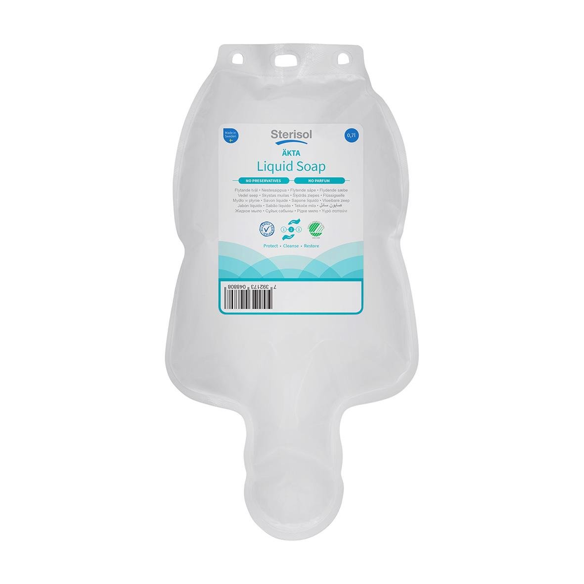 Flytande tvål Sterisol Äkta oparfymerad 700ml i påse