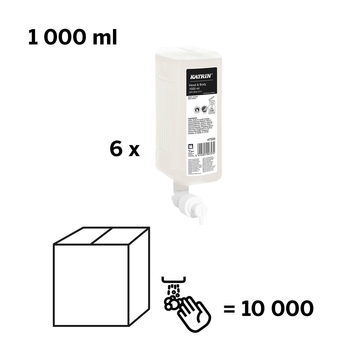 Katrin Arctic Breeze schampo/dusch 1L, 6-pack, 10000 ml