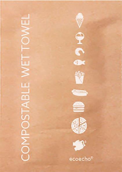 Våtservett Duni komposterbar kraftig 5x7cm med ikoner för olika användningsområden