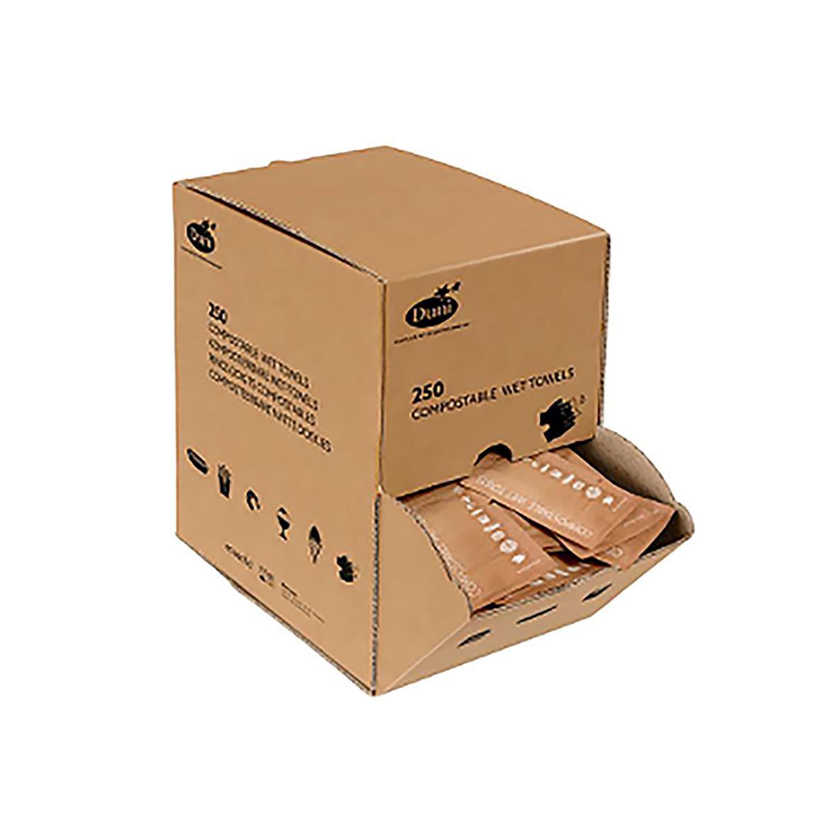 Kompasterbara våtservetter i kartong, 5x7cm, 250 stycken