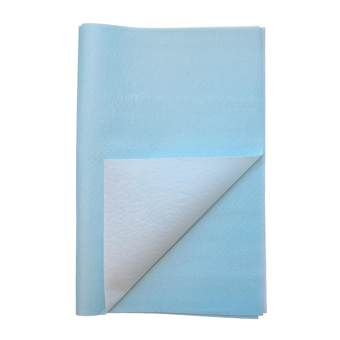 Blå underlägg Abena Provtagning Airlaid 2-lag 38x50cm, vikbar för provtagning