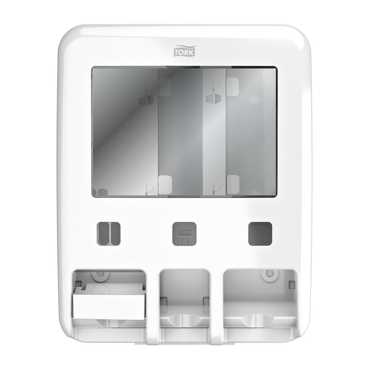 Dispenser för Libresse mensskydd, lätt att öppna med nyckel, kompatibel med refill från Libresse, enkel att fylla på