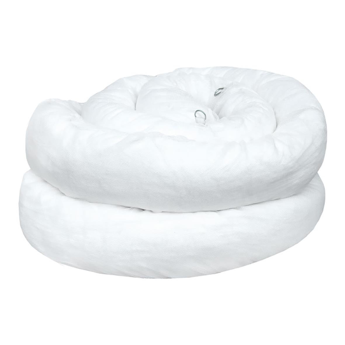 Vit oljebindande boomslinga av polyeten, 130x10000mm, för oljeavskiljning