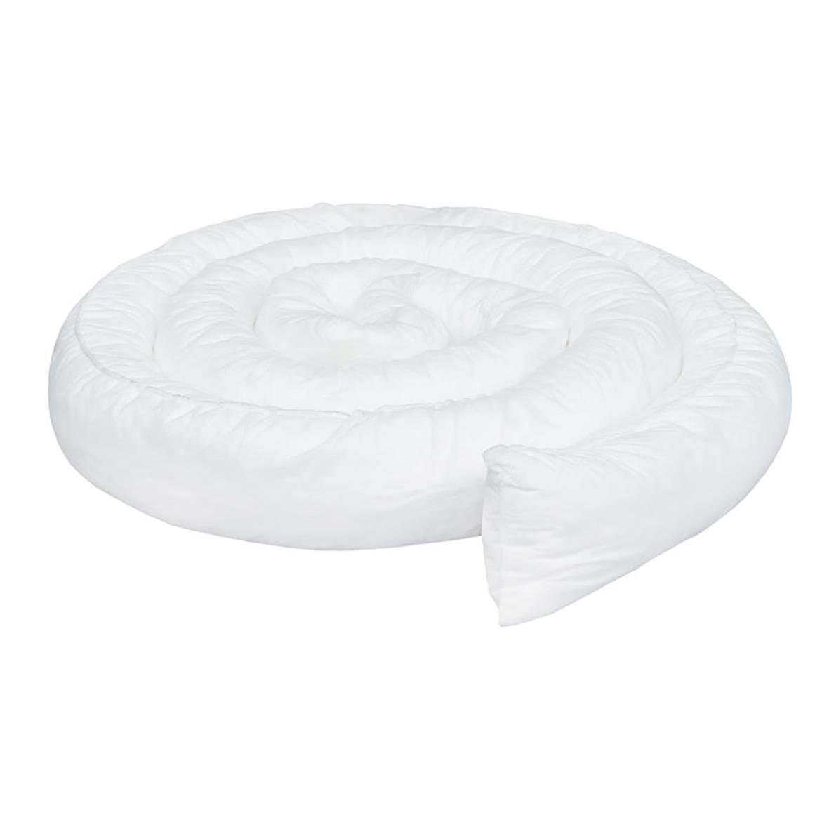 Vit oljebeständig orm av tyg, 80x3000mm, formad som en spiral