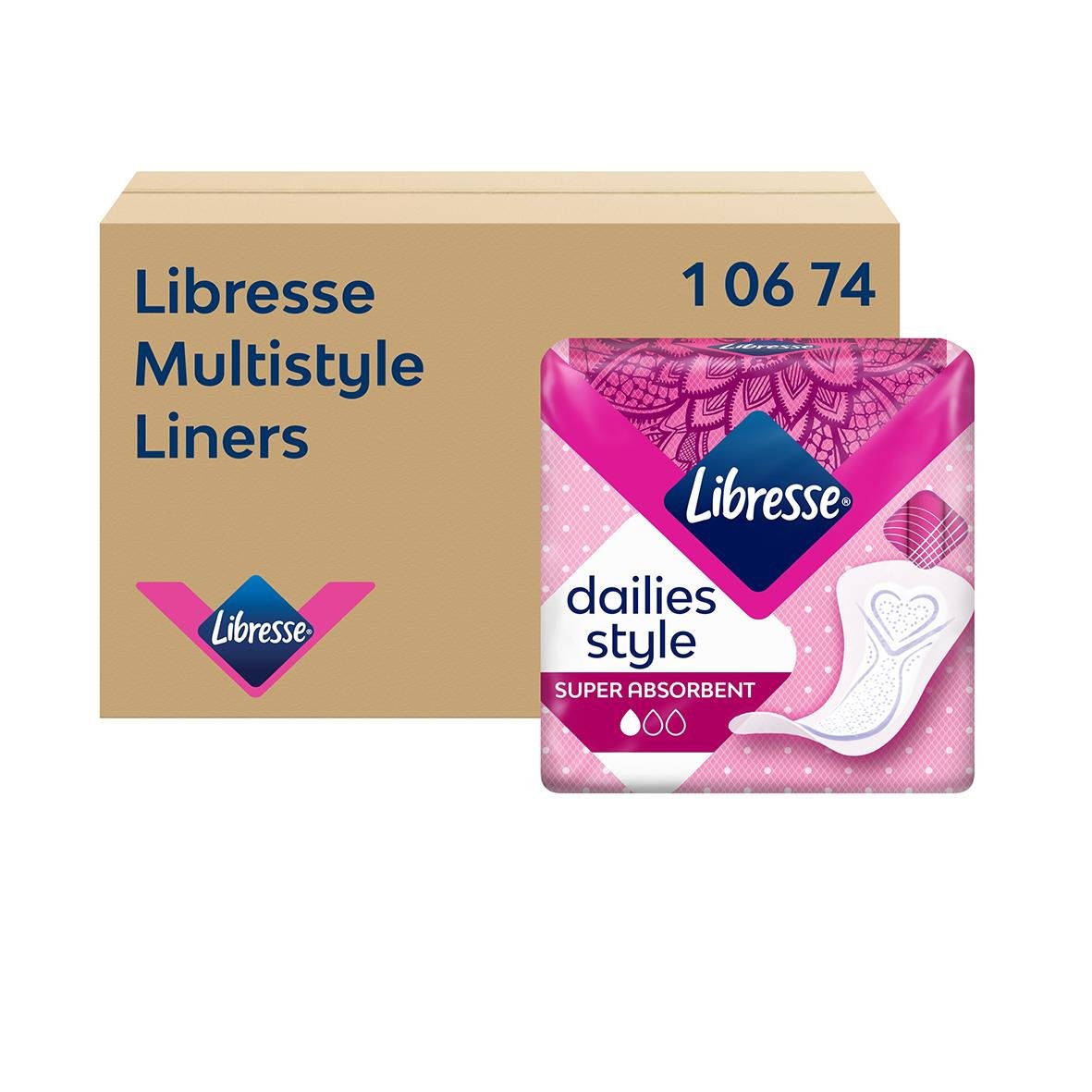 Trosskydd Libresse Multistyle Refill i rosa för daglig användning, superabsorberande och bekvämt för menstruation