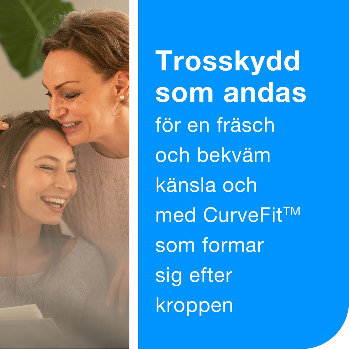 Trosskydd Libresse Multistyle Refill för en frisk, bekväm känsla med CurveFit som formar sig efter kroppen