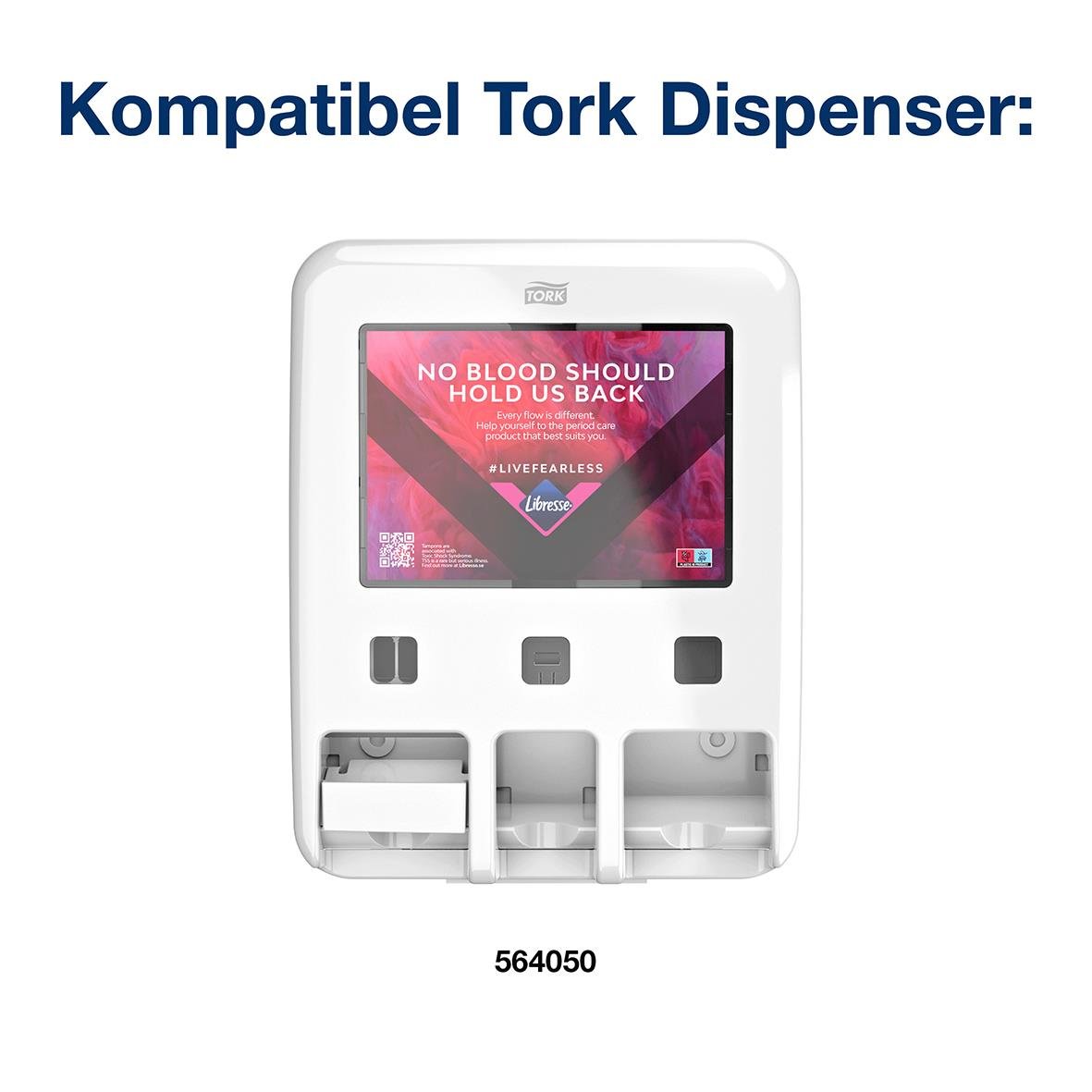 Trosskydd Libresse Multistyle refill med kompatibel torkdispenser och digital display
