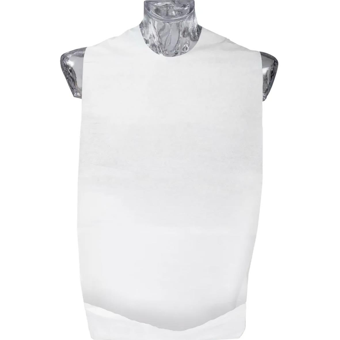 Vit plastad haklapp med tejpfästning, 37x70cm, baksida