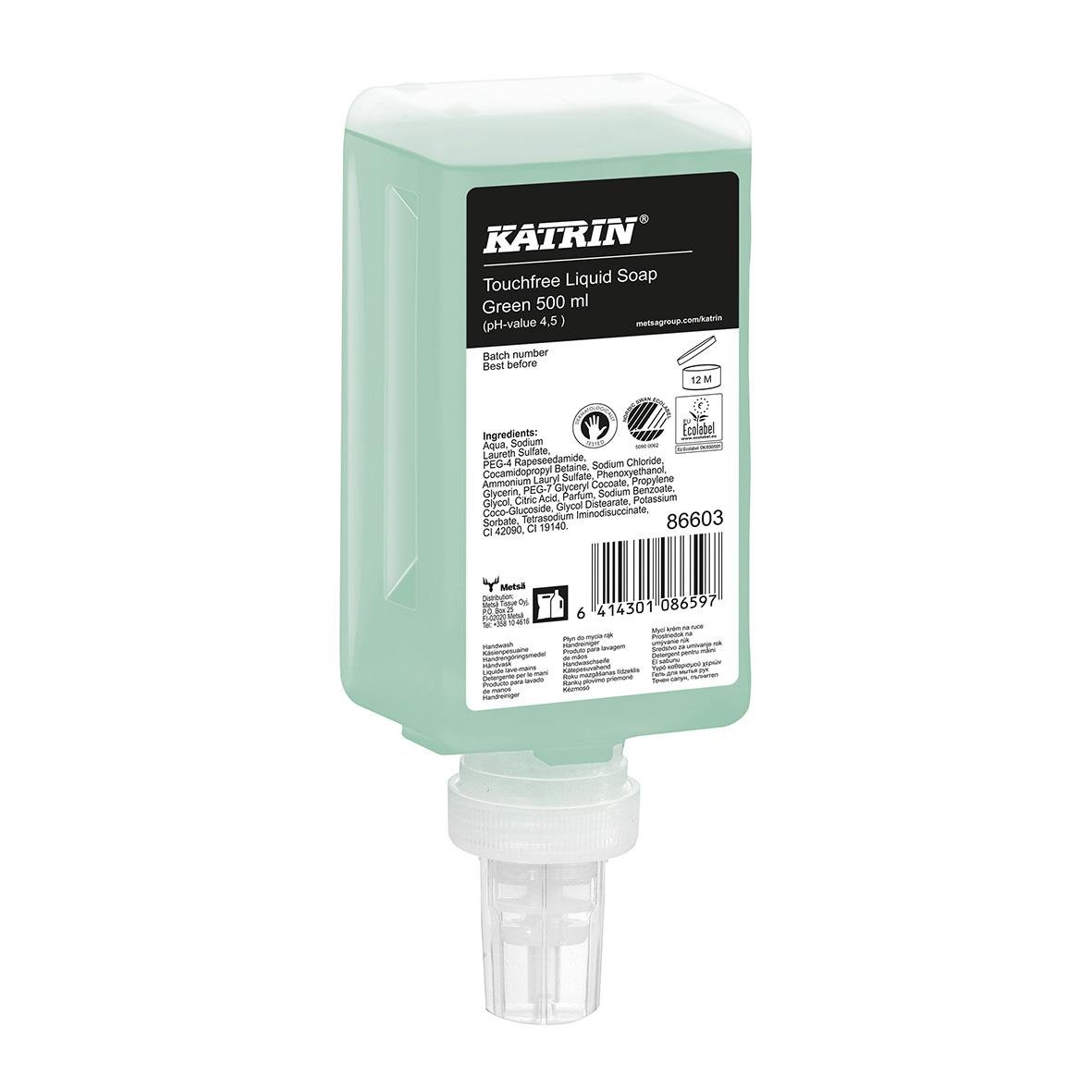 Flytande Katrin Touchfree Green tvål 500ml i pumpflaska