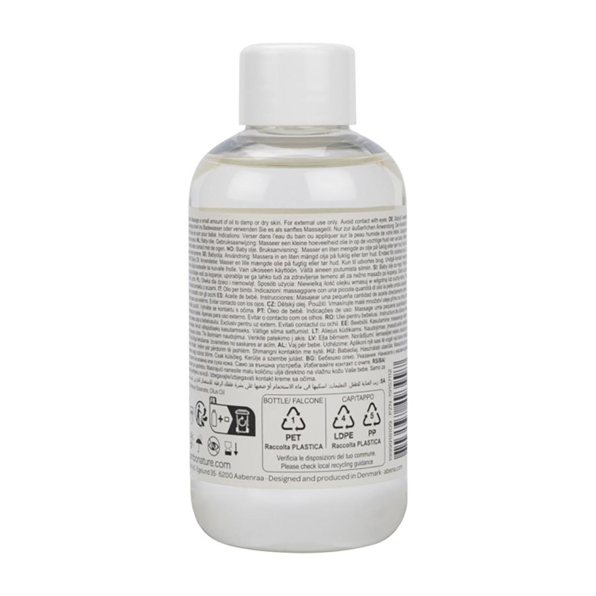 Babyolja Bambo Nature parfymfri 150ml, osynlig etikett, vit plastflaska