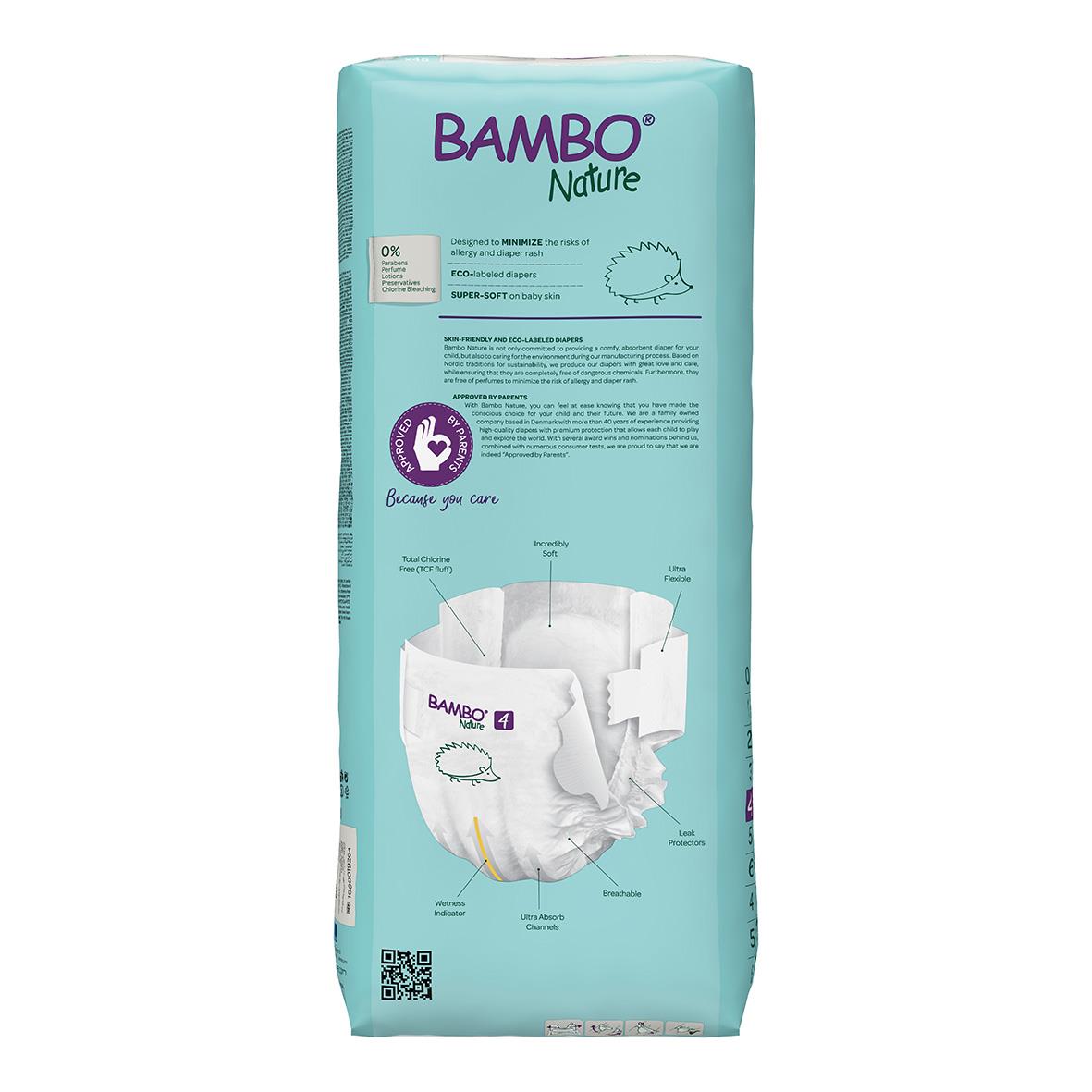 Blöja Bambo Nature Maxi storlek 4, 7-14 kg, ljusblå för barn