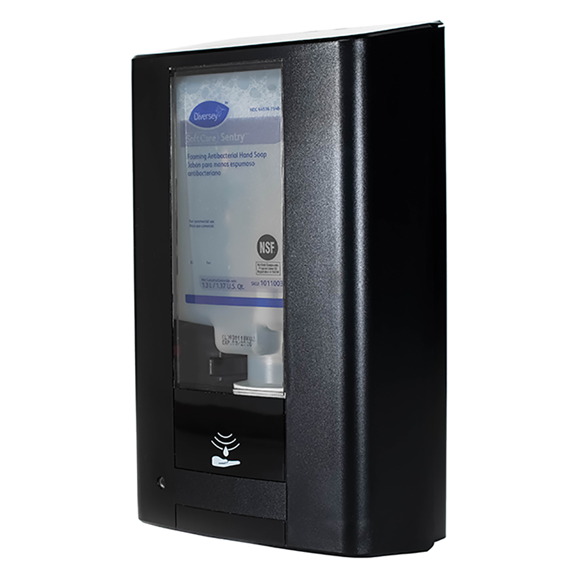 Diversey Intellicare automatisk hybrid handdesinfektionsdispenser i svart